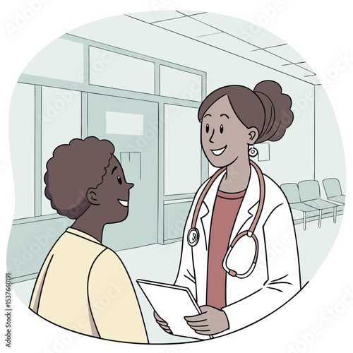 Doctor giving health advice – friendly modern style