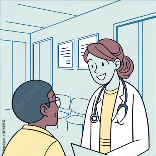 Doctor giving health advice – friendly modern style