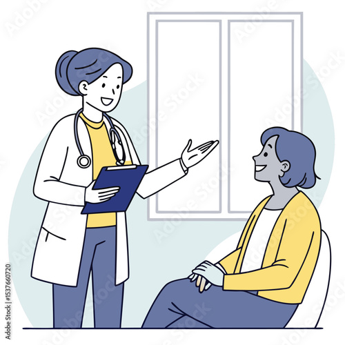 Doctor giving health advice – friendly modern style