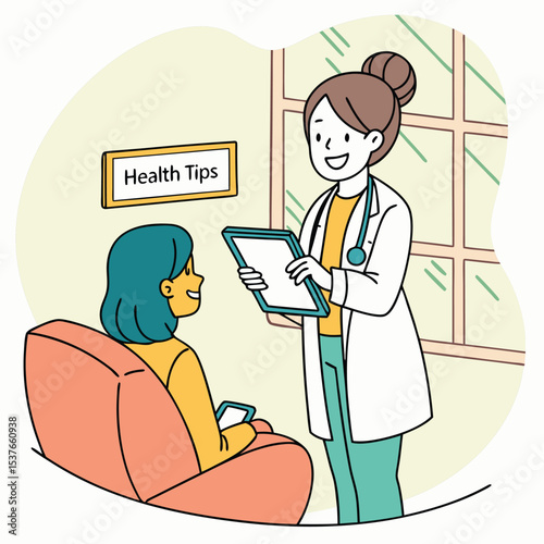 Doctor giving health advice – friendly modern style