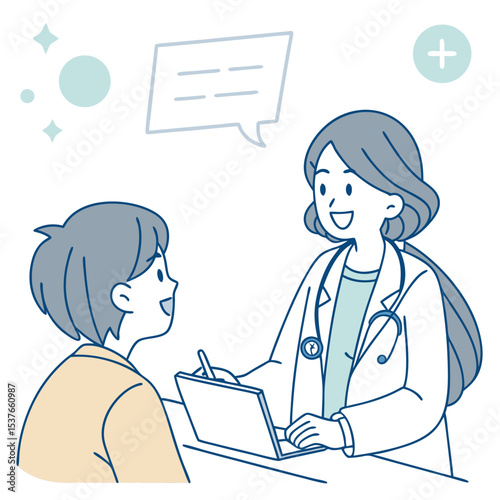 Doctor giving health advice – friendly modern style