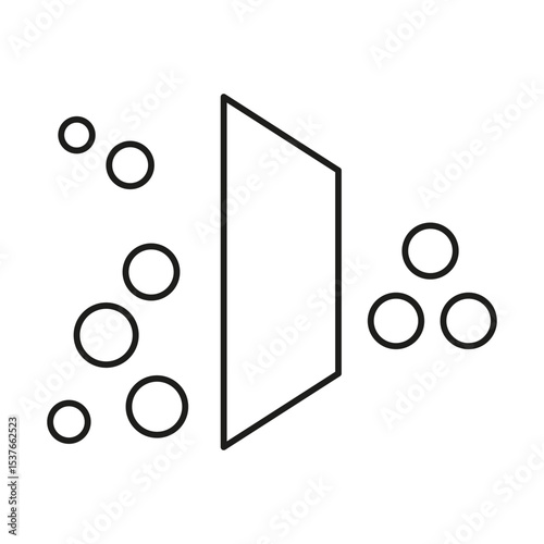 Abstract shape design. Floating round elements. Geometric symmetry vector. White background.