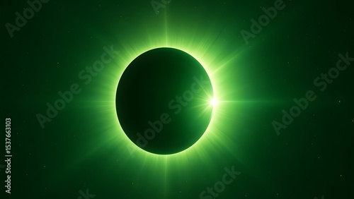Total Solar Eclipse with Green Star Corona