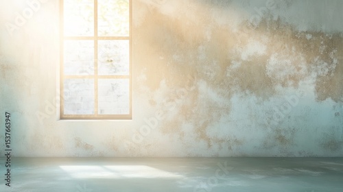 Empty room with window and sunlight