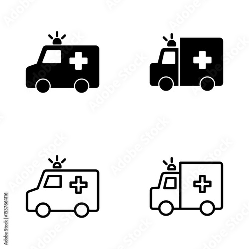 Ambulance icon vector. ambulance truck sign and symbol. ambulance car