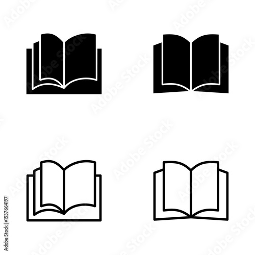 Book icon vector. open book sign and symbol. ebook icon