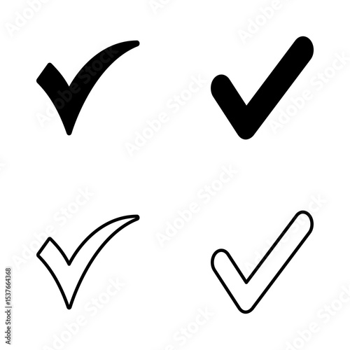 Check mark icon vector. Tick mark sign and symbol