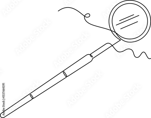 one line art Mouth Mirror vector illustration. line art, one continuous line, simple, hand drawn and sketch style. for icons, symbols, signs or logos. PNG