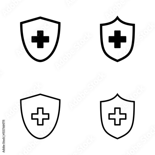 Health insurance icon vector. Insurance health document sign and symbol