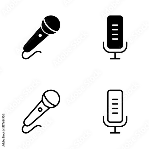 Microphone icon vector. karaoke sign and symbol