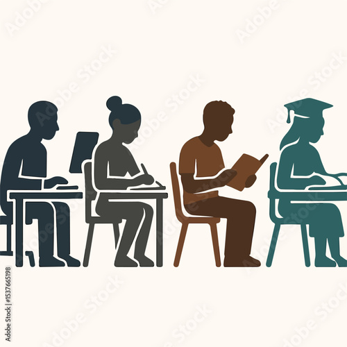 Students Studying Diverse Learners Focused on Education