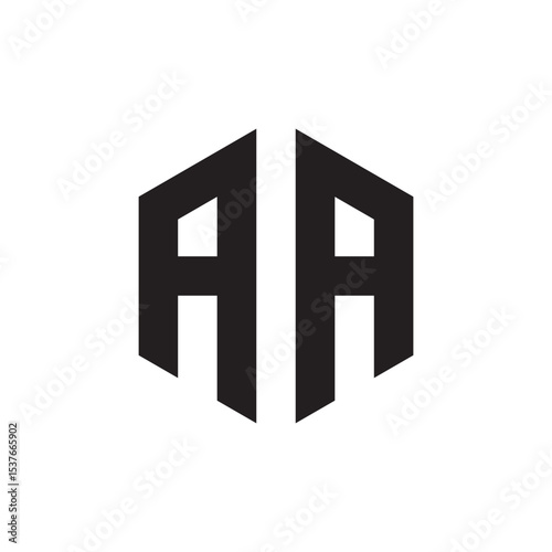 Minimalist AA Monogram Logo Design in Black
