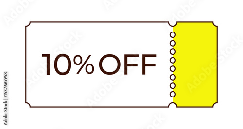 10％OFFのシンプルなクーポンのイラスト