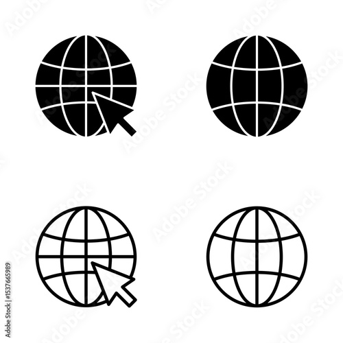 Web icon vector. go to web sign and symbol. web click icon. Global search icon