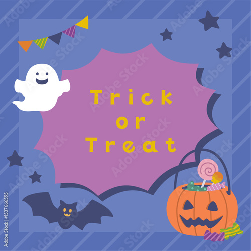 かわいいハロウィンの正方形背景