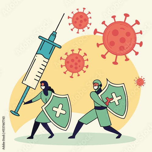 Vaccination and immunity concept