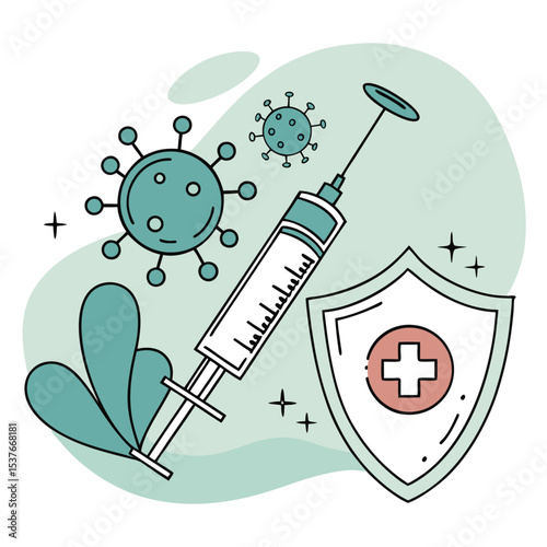 Vaccination and immunity concept