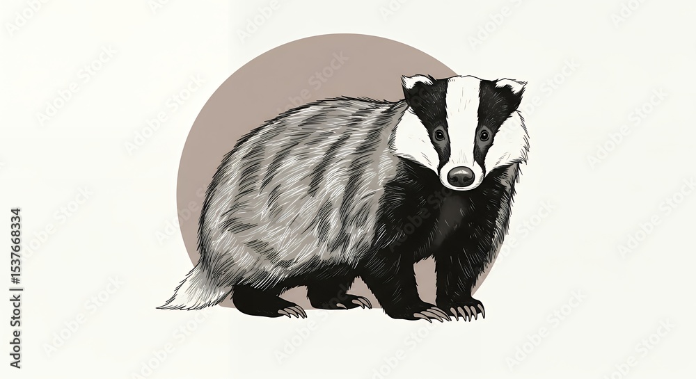 Fototapeta premium Badger illustration