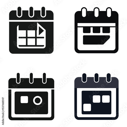 calendar icon icon silhouette vector illustration