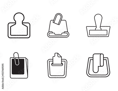 set of copy paste icon silhouette vector illustration