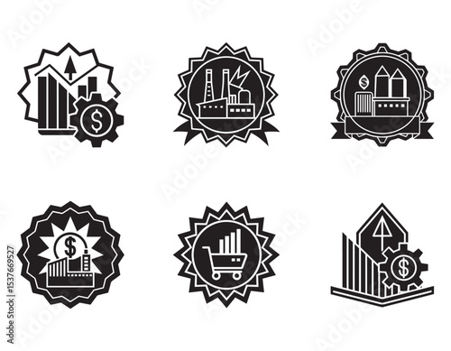 set of copy paste icon silhouette vector illustration
