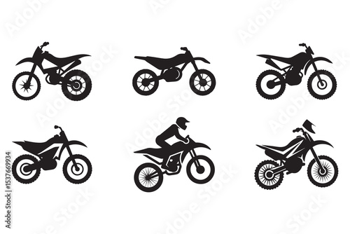 set of bikes dirt bike icon, dirt bike silhouette vector illustration-simple silhouette illustration of dirt bike, perfect for dirt bike logos and icons