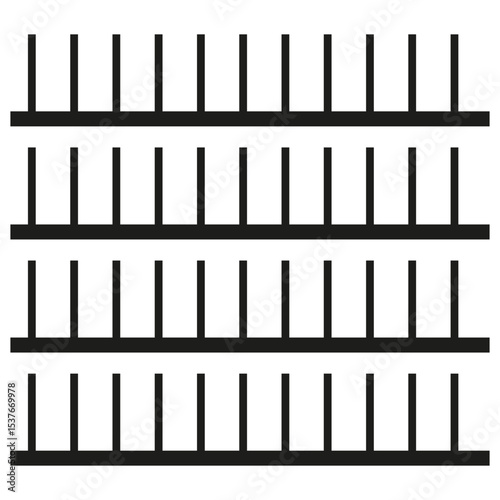 Vertical lines icon. Black stripe shape. Simple column pattern. Vector contrast form.