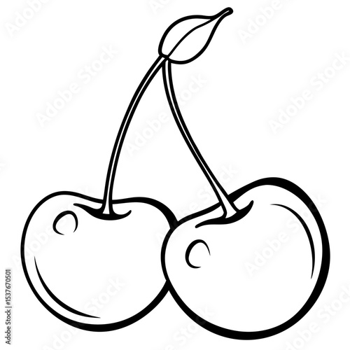 Bing Cherry Vector on White