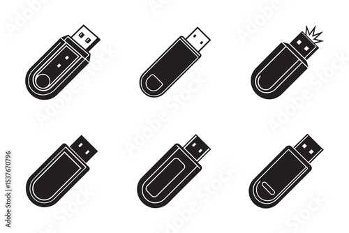 flash disk icon silhouette vector illustration