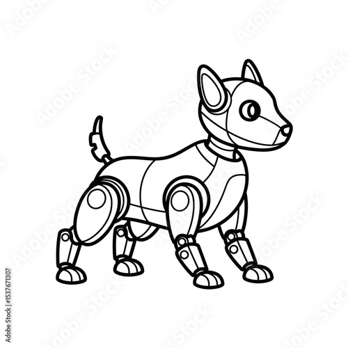 Robot dog icon representing artificial intelligence in a playful. style