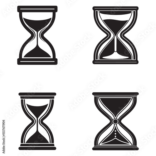 hourglass icon silhouette vector illustration