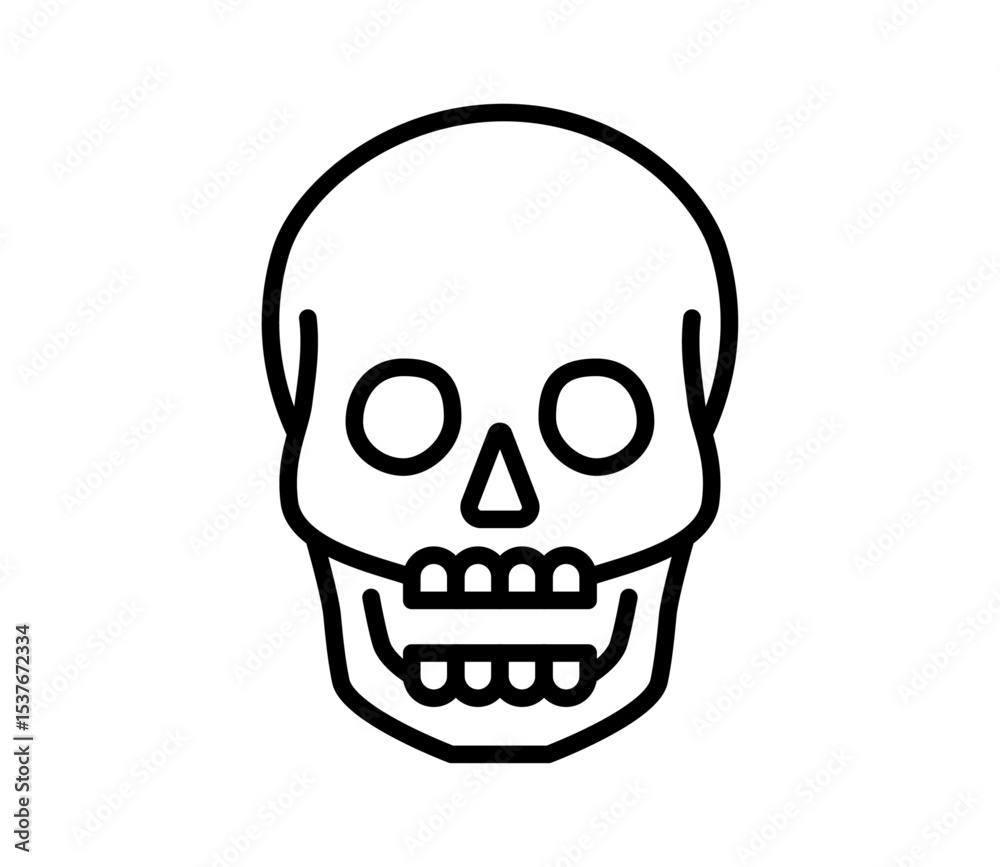 Fototapeta premium シンプルな頭蓋骨のアイコンイラスト ベクター 