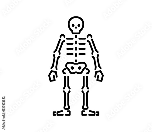 シンプルなガイコツのアイコンイラスト　ベクター
