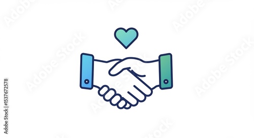 Friendly handshake gently conveys mutual trust and support. AI Generated