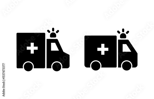 Ambulance icon vector illustration. ambulance truck sign and symbol. ambulance car
