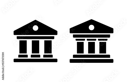 Bank icon vector illustration. Bank sign and symbol, museum, university