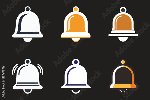 notification bell icon line art silhouette vector illustration