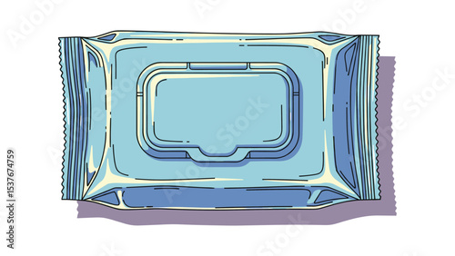 Illustration of a Package of Wet Wipes, Perfect for Cleaning and Hygiene Purposes