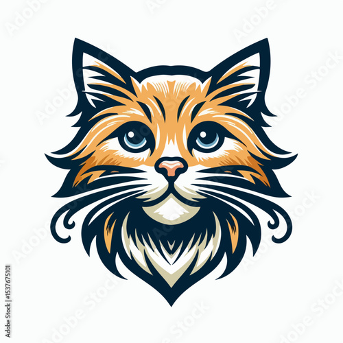 cat head logo vector illustration