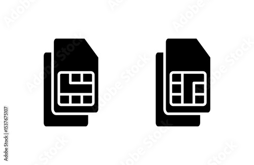 Sim card icon vector illustration. dual sim card sign and symbol