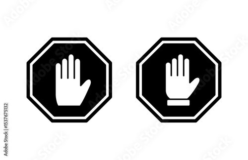 Wallpaper Mural Stop icon vector illustration. stop road sign. hand stop sign and symbol. Do not enter stop red sign with hand Torontodigital.ca