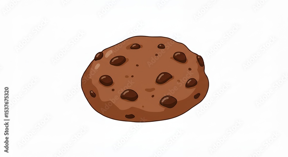 Fototapeta premium Chocolate chip cookie illustration