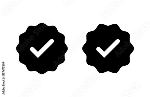 verified icon vector illustration. verification check mark. approved sign and symbol