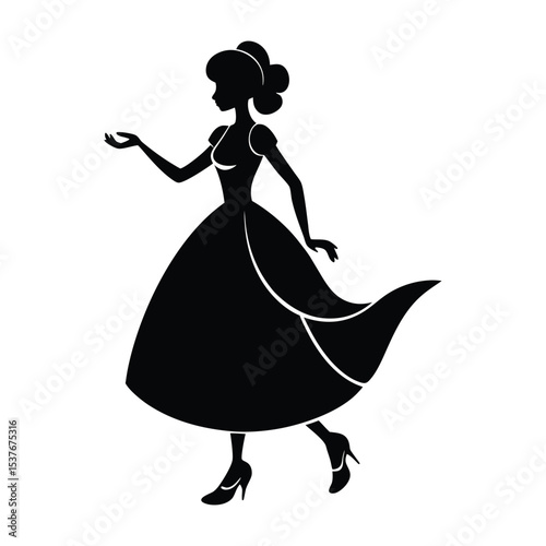 silhouette of a woman in a dress