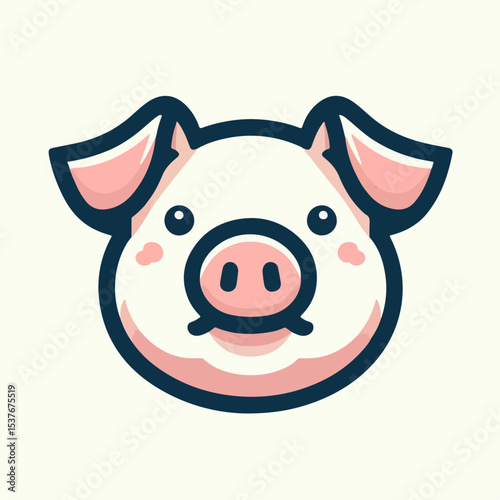 pig head vector illustration