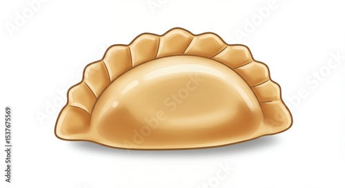 Golden brown pierogi illustration