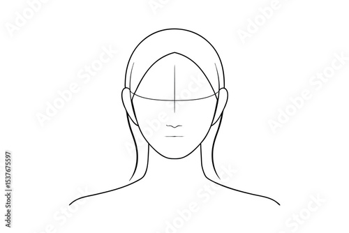 Woman face continuous line art drawing minimalist illustration