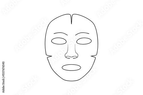 Simple continuous line art facial mask sheet design