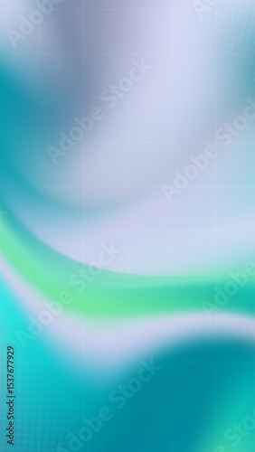 Vertical abstract background with flowing aqua and green hues