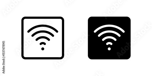 WiFi Icon Set. A black icon of a WiFi signal, indicating internet connectivity.